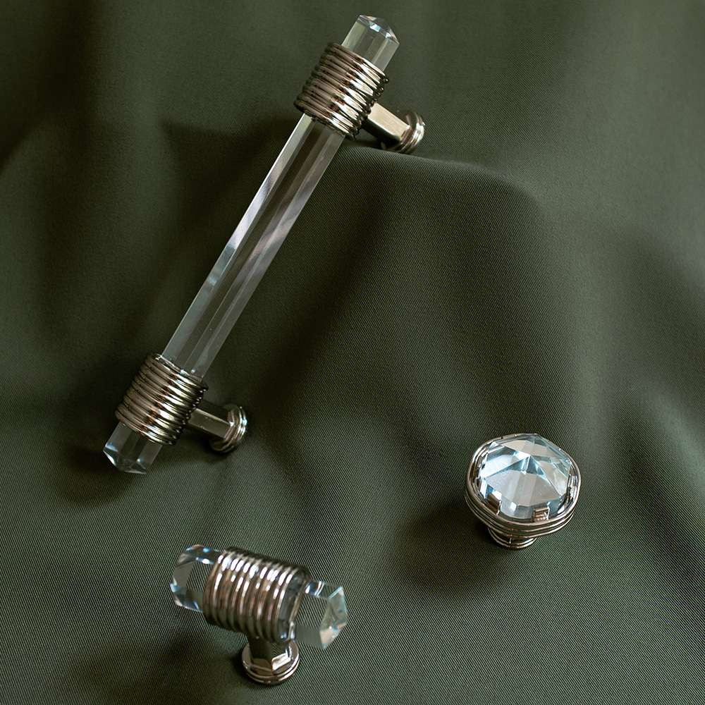 BELWITH KEELER Chrysalis in Polished Nickel and Glass