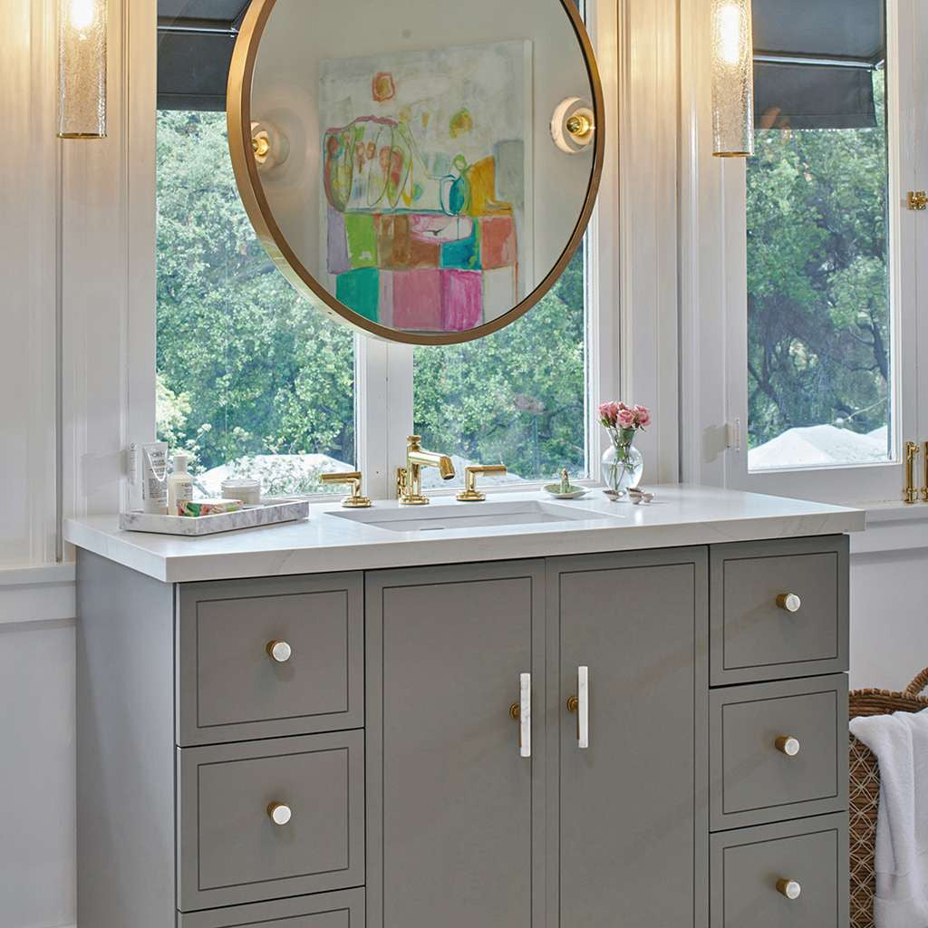 Belwith Keeler Firenze White Marble with Brushed Golden Brass Mounted