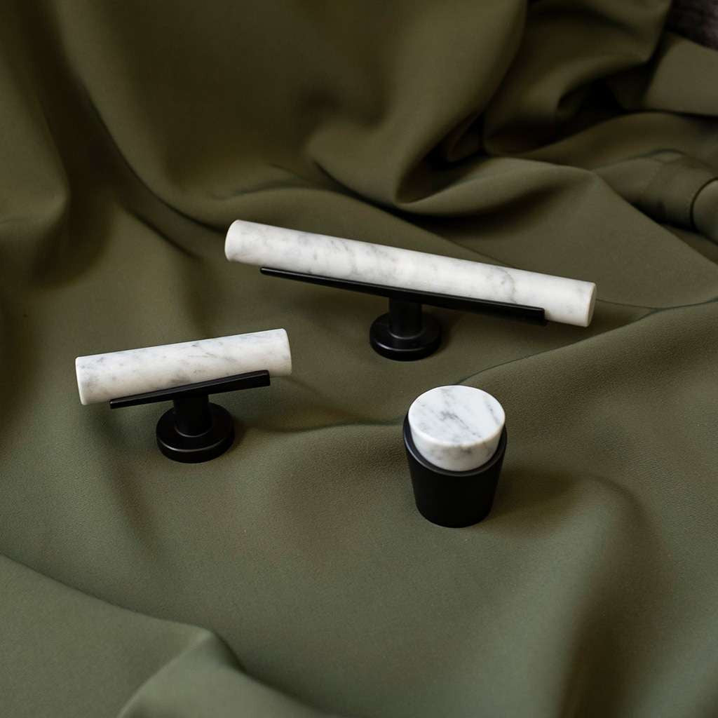 Belwith Keeler Firenze White Marble with Matte Black Base Collection