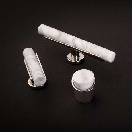 Belwith Keeler Firenze White Marble with Satin Nickel Base Collection