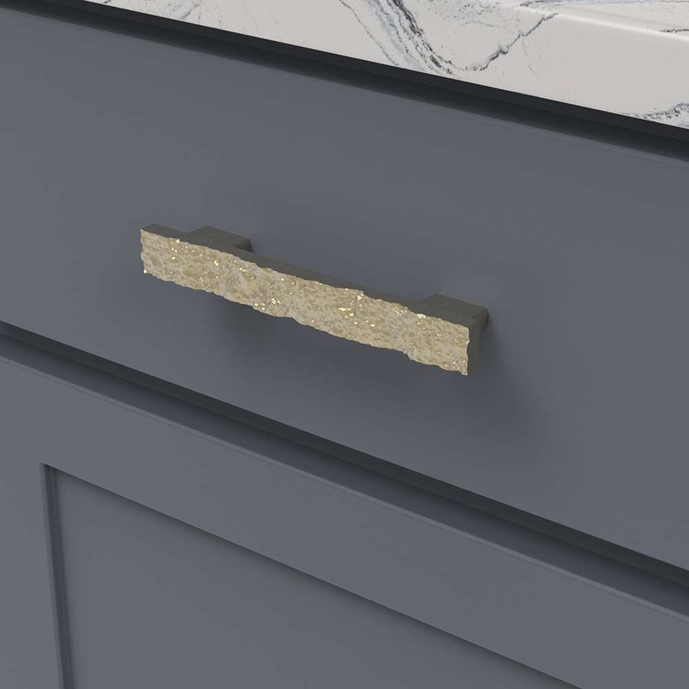 BELWITH-KEELER Sandrine 3-3/4" and 5-1/16" Centers Rectangle Handle Pull in Champagne Bronze B077514-CBZ Mounted