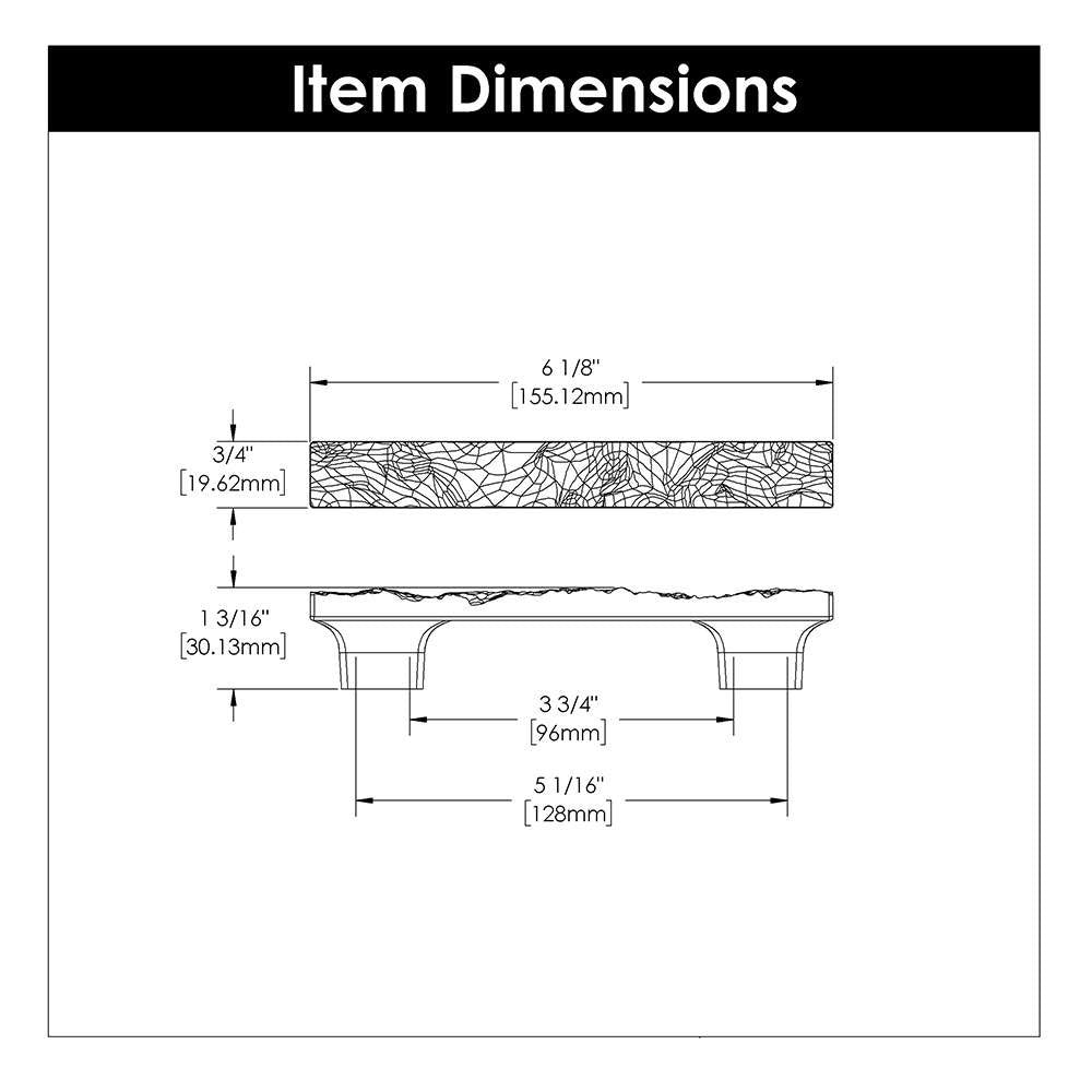 BELWITH-KEELER Sandrine 3-3/4" and 5-1/16" Centers Rectangle Handle Pull in Vintage Bronze B077514-VB Specs