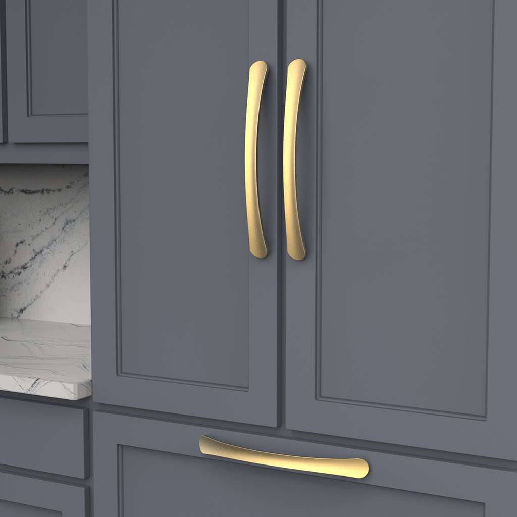 BELWITH-KEELER Vale Appliance Pulls in Brushed Golden Brass 12" B079378-BGB Mounted