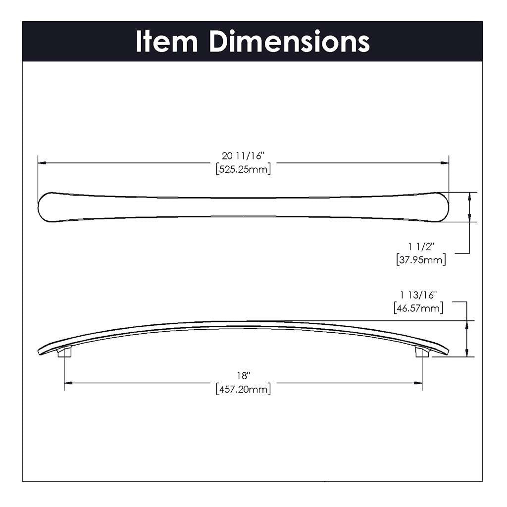 BELWITH-KEELER Vale Appliance Pulls in Matte Black 18" B079379-MB Specs