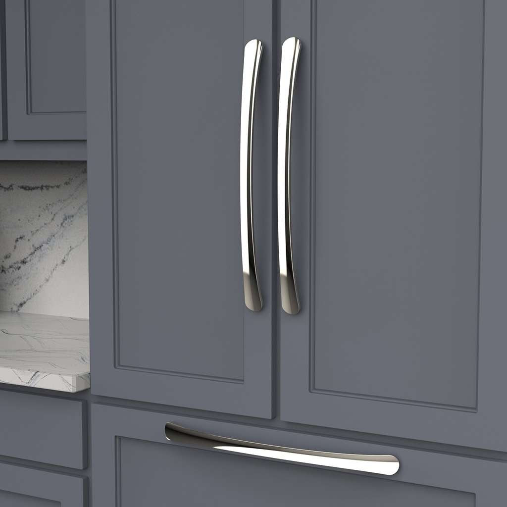 BELWITH-KEELER Vale Appliance Pulls in Polished Nickel 18" B079379-14 Mounted