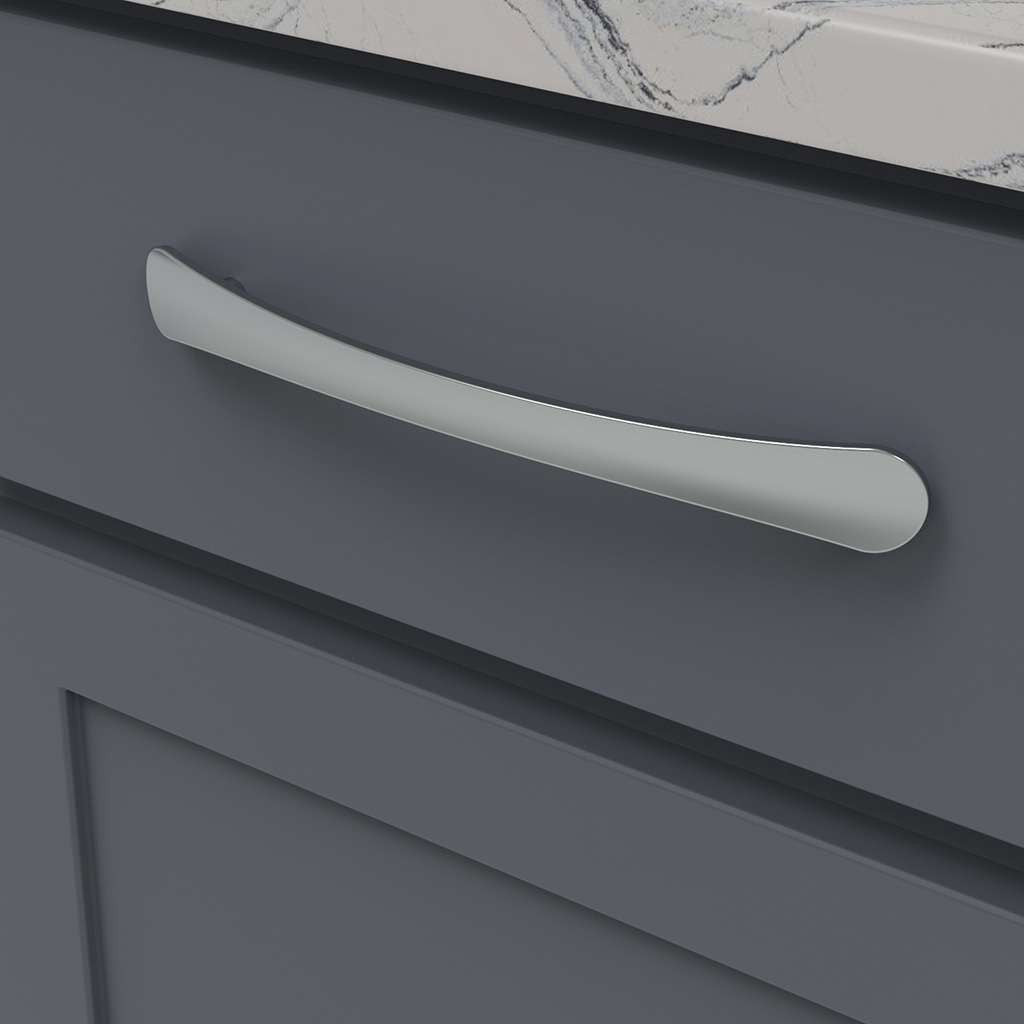 BELWITH-KEELER Vale Curved Handle Pull in Polished Chrome 192mm B076862-CH Mounted