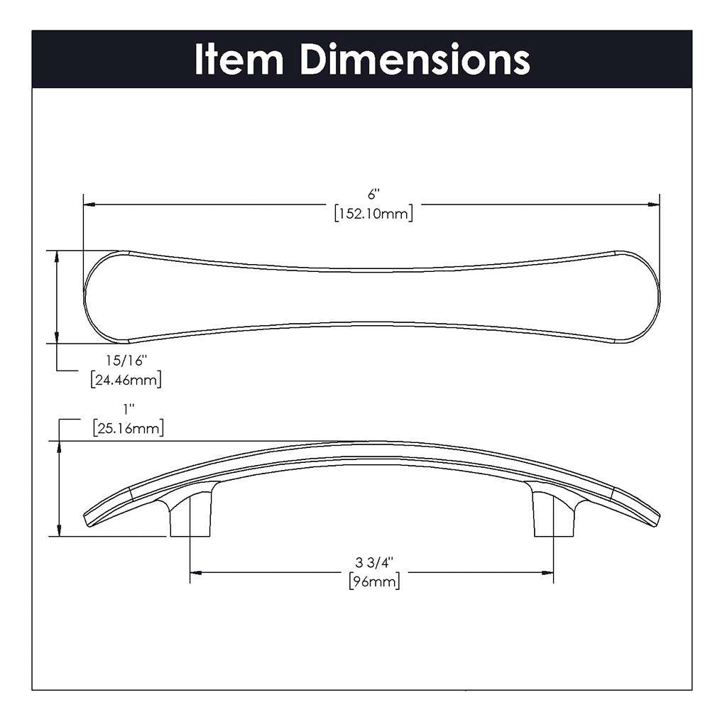 BELWITH-KEELER Vale Curved Handle Pull in Polished Chrome 96mm B076860-CH Specs