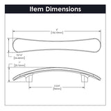 BELWITH-KEELER Vale Curved Handle Pull in Polished Chrome 96mm B076860-CH Specs