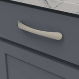 BELWITH-KEELER Vale Curved Handle Pull in Satin Nickel 128mm B076861-SN Mounted
