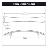 BELWITH-KEELER Vale Curved Handle Pull in Matte Black 128mm B076861-MB Specs