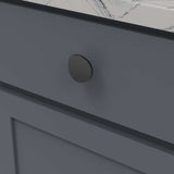 BELWITH-KEELER Vale Round Cabinet Knob in Matte Black 1-3/4" Diameter B076526-MB Mounted