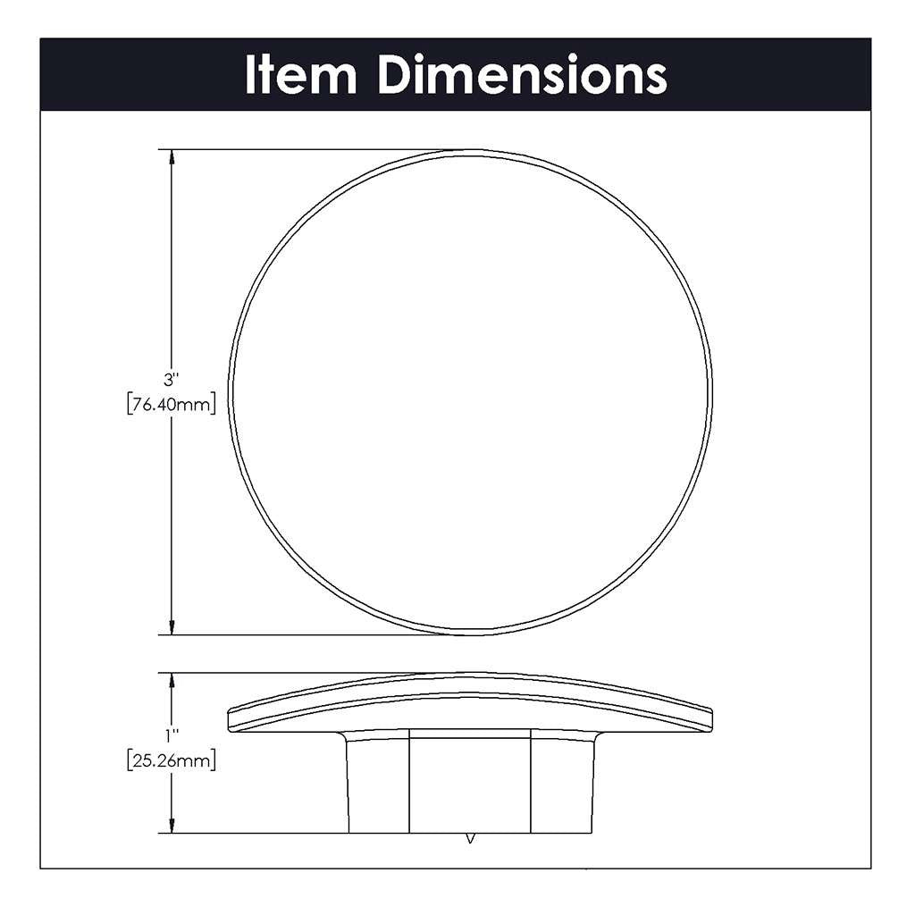 BELWITH-KEELER Vale Round Cabinet Knob in Matte Black 3" Diameter B076527-MB Specs