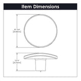 BELWITH-KEELER Vale Round Cabinet Knob in Polished Nickel 1-3/4" Diameter B076526-14 Specs