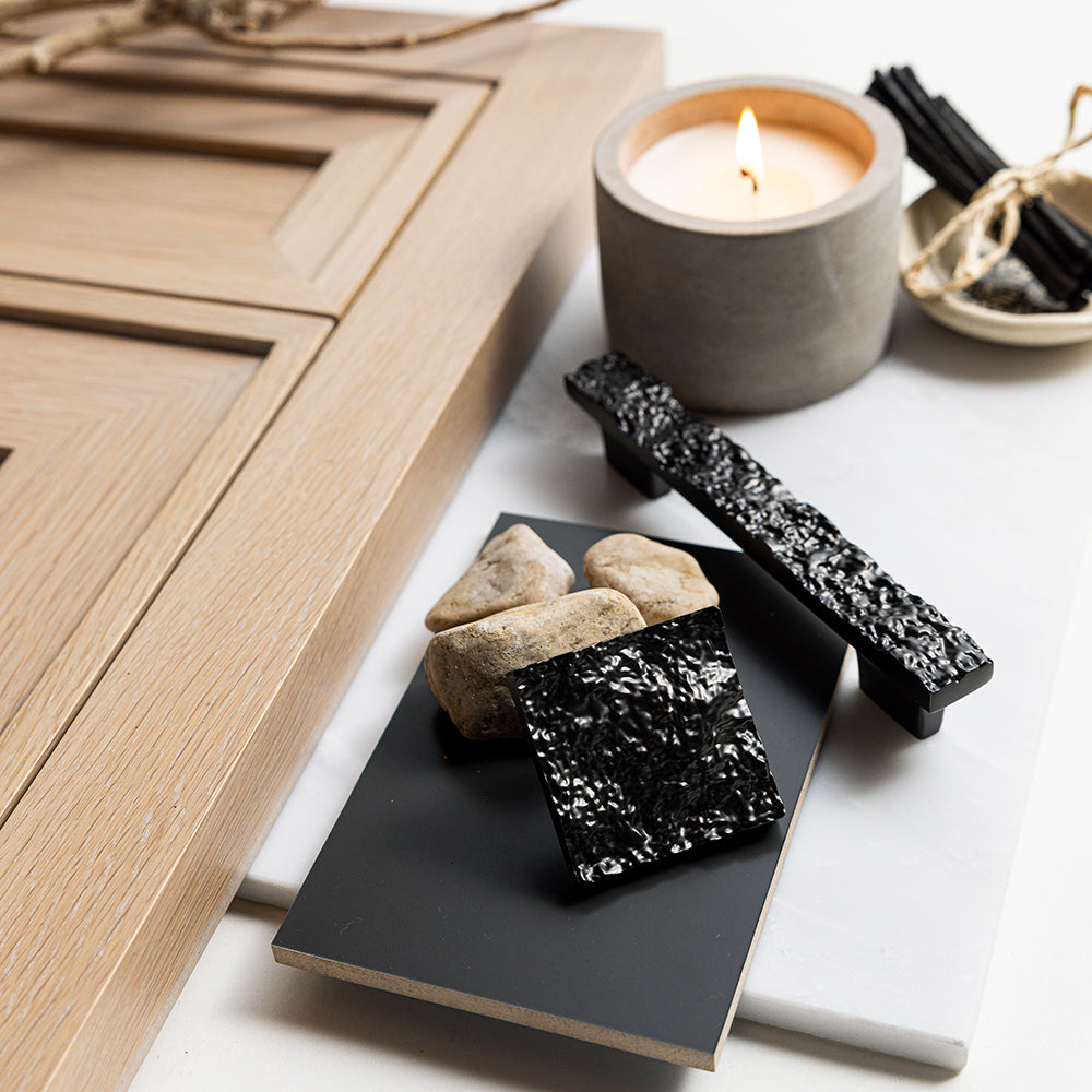 BELWITH KEELER Sandrine Square Cabinet Knob in Black Mist