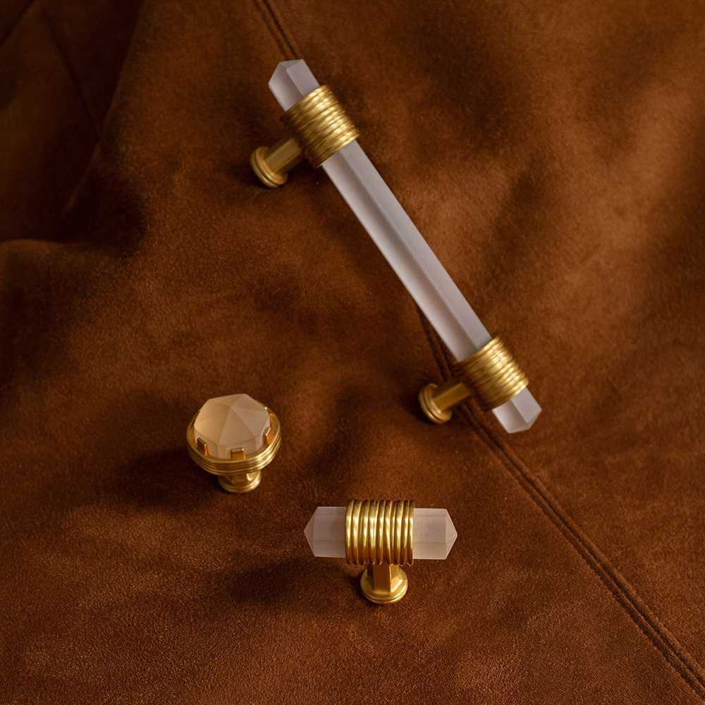 Belwith Keeler Chrysalis in Brushed Golden Brass with Frosted Glass