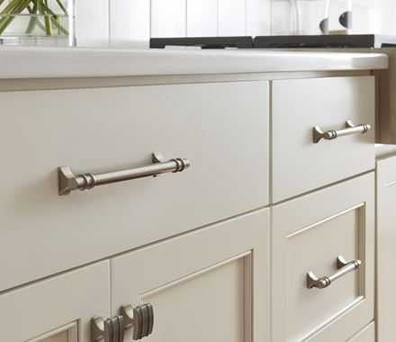 Amerock Davenport 96mm Handle Satin Nickel on Cabinet