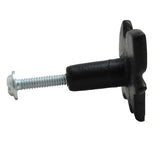 Side View of a Chrome and Black 1-3/16" Bath Cabinet Knob from Carol Beach Knobs Part Number 1142