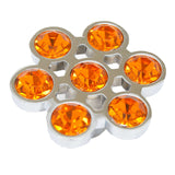 Amber & Chrome Gem Hexagon 1-11/16" Cabinet Knob from Carol Beach Knobs Gem Collection Part Number 1715