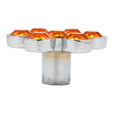 Amber & Chrome Gem Hexagon 1-11/16" Cabinet Knob from Carol Beach Knobs Gem Collection Part Number 1715