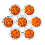 Amber & Chrome Gem Hexagon 1-11/16" Cabinet Knob from Carol Beach Knobs Gem Collection Part Number 1715