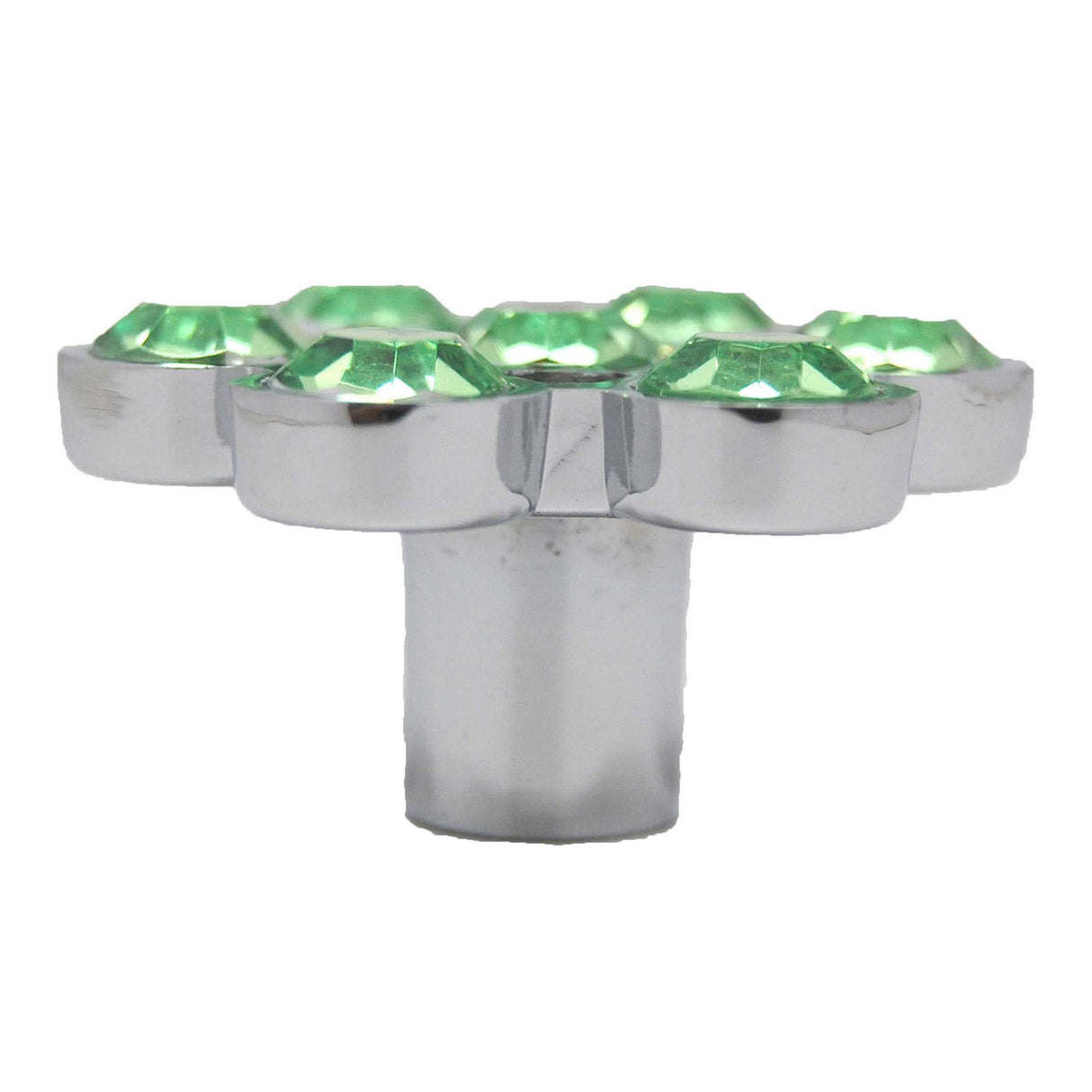 Green & Chrome Hexagon 1-11/16" Cabinet Knob from Carol Beach Knobs Gem Collection 1708