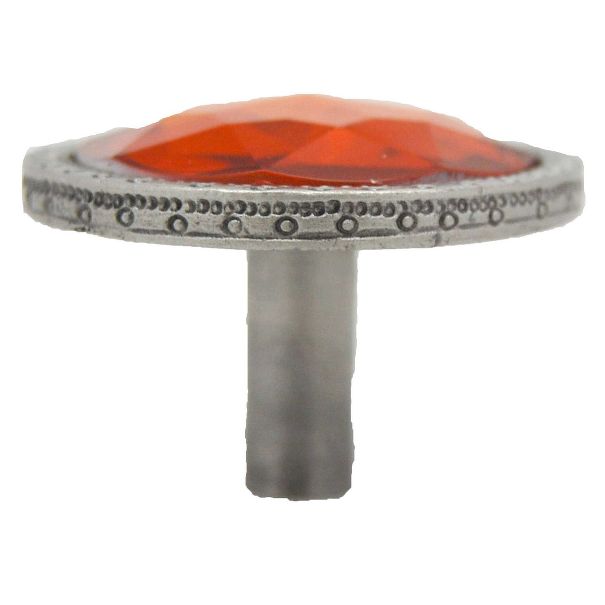 Amber & Nickel 1-1/2" Diameter Jewel Cabinet Knob from Carol Beach Knobs Gem Collection 1548