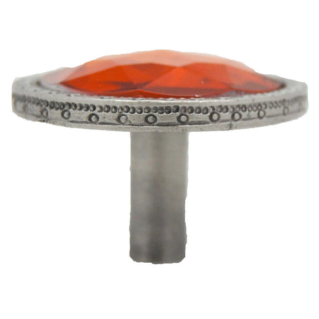 Amber & Nickel 1-1/2" Diameter Jewel Cabinet Knob from Carol Beach Knobs Gem Collection 1548
