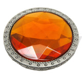 Amber & Nickel 1-1/2" Diameter Jewel Cabinet Knob from Carol Beach Knobs Gem Collection 1548