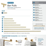 AMEROCK Bar Pulls 1-15/16" Length Cabinet T-Knob in Champagne Bronze BP19009CZ