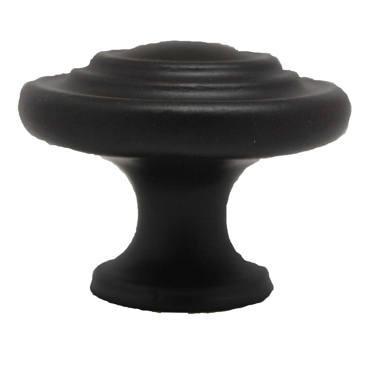 Side View of a Dark Bronze 1-1/4" Round Ring Cabinet Knob from Century Hardware's Builder's Choice Collection 07015-OB