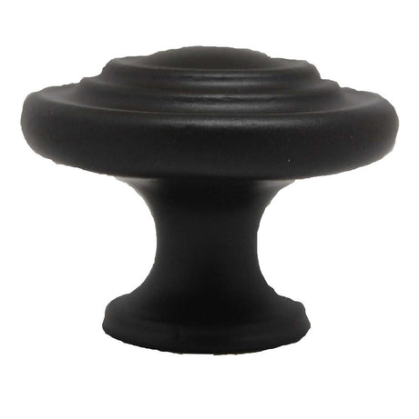 Side View of a Dark Bronze 1-1/4" Round Ring Cabinet Knob from Century Hardware's Builder's Choice Collection 07015-OB