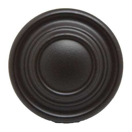 Top View of a Dark Bronze 1-1/4" Round Ring Cabinet Knob from Century Hardware's Builder's Choice Collection 07015-OB