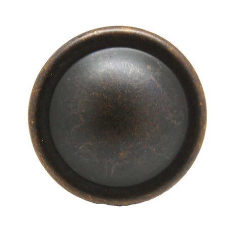 Top  View of a German Bronze 1-1/8" Round Cabinet Knob Century Hardware's Builder's Choice Collection 05239-GB