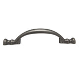 Side View of an Antique Pewter 3" Hole Centers Handle Cabinet Pull from Century Hardware's Builder's Choice Collection 03432-AP
