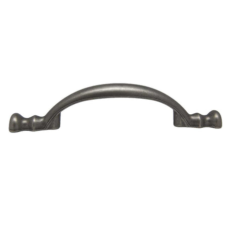Side View of an Antique Pewter 3" Hole Centers Handle Cabinet Pull from Century Hardware's Builder's Choice Collection 03432-AP