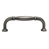 Side View of an Antique Pewter 3" Hole Centers Handle Cabinet Pull from Century Hardware's Builder's Choice Collection 03708-APH