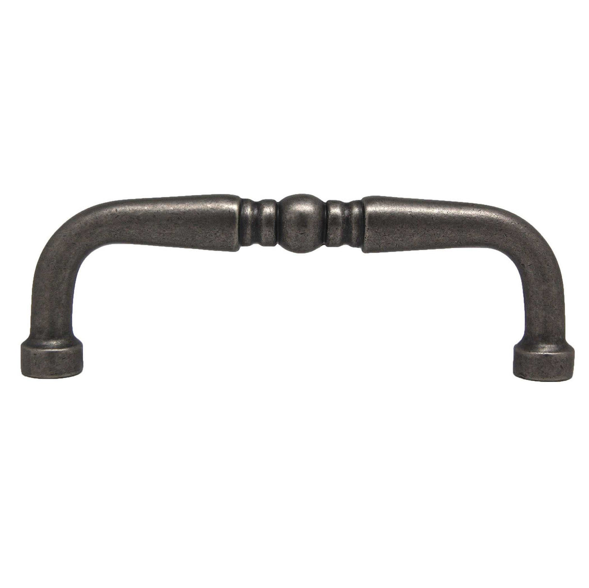 Side View of an Antique Pewter 3" Hole Centers Handle Cabinet Pull from Century Hardware's Builder's Choice Collection 03866-AP