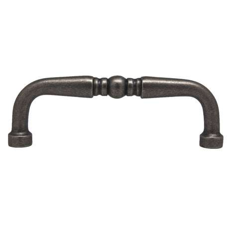 Side View of an Antique Pewter 3" Hole Centers Handle Cabinet Pull from Century Hardware's Builder's Choice Collection 03866-AP