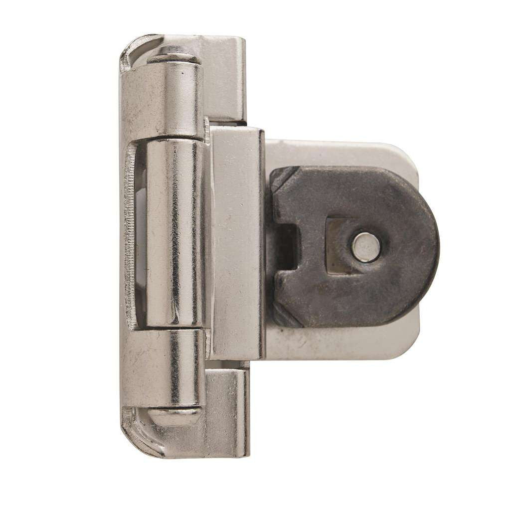 AMEROCK Double Demountable 3/8" Inset Cabinet Hinge (pair) in Satin Nickel BPR8700G10 Front View