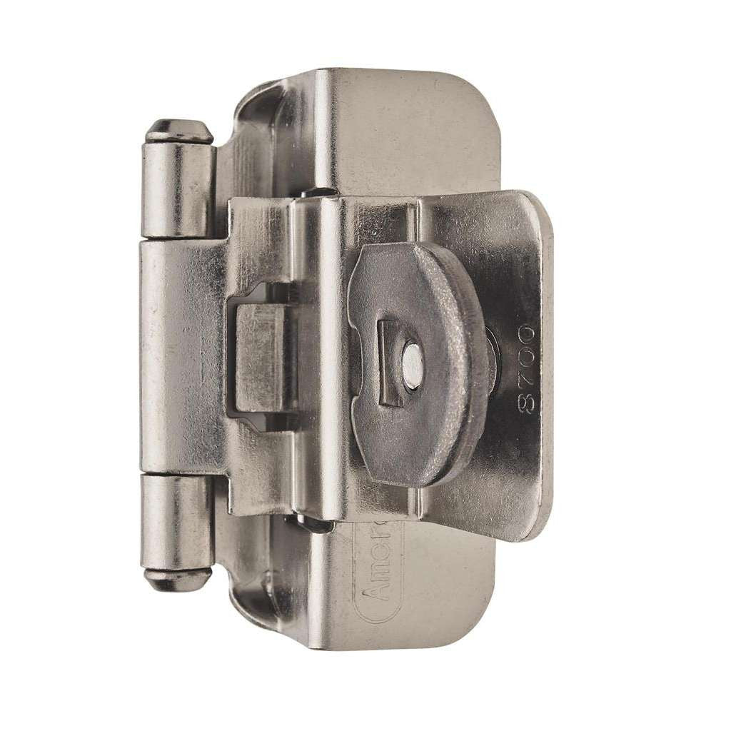 AMEROCK Double Demountable 3/8" Inset Cabinet Hinge (pair) in Satin Nickel BPR8700G10 Angle