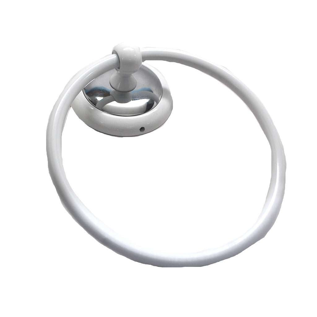 AMEROCK 6" Hanging Towel Ring in White & Chrome