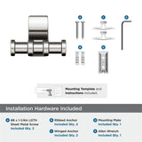 Brushed Nickel Double Bathroom Hook from Amerock's Davenport Collection BH36050G10 Hardware