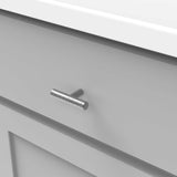 Drawer View of a Brushed Black Nickel 2-3/8" Knob Bar Cabinet Pull from Hickory Hardware Part Number HH075591-BBLN