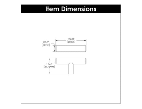 HICKORY 2-3/8" Knob Bar Cabinet Pull - Matte Black HH075591-MB