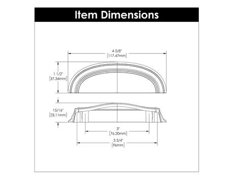 HICKORY American Diner 3" & 3-3/4" Center to Center Cup Pull - Brushed Golden Brass P2144-BGB