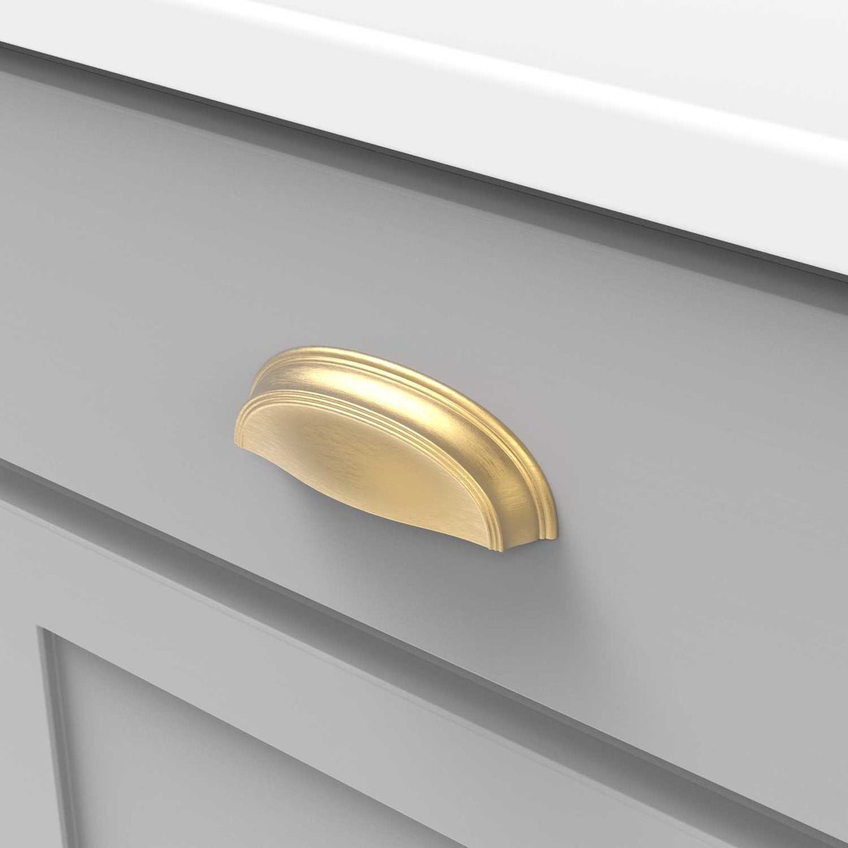 HICKORY American Diner 3" & 3-3/4" Center to Center Cup Pull - Brushed Golden Brass P2144-BGB