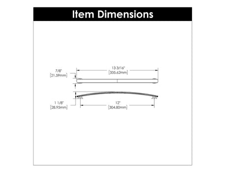 HICKORY American Diner 12" Center to Center Handle Cabinet Pull - Brushed Golden Brass P2159-BGB