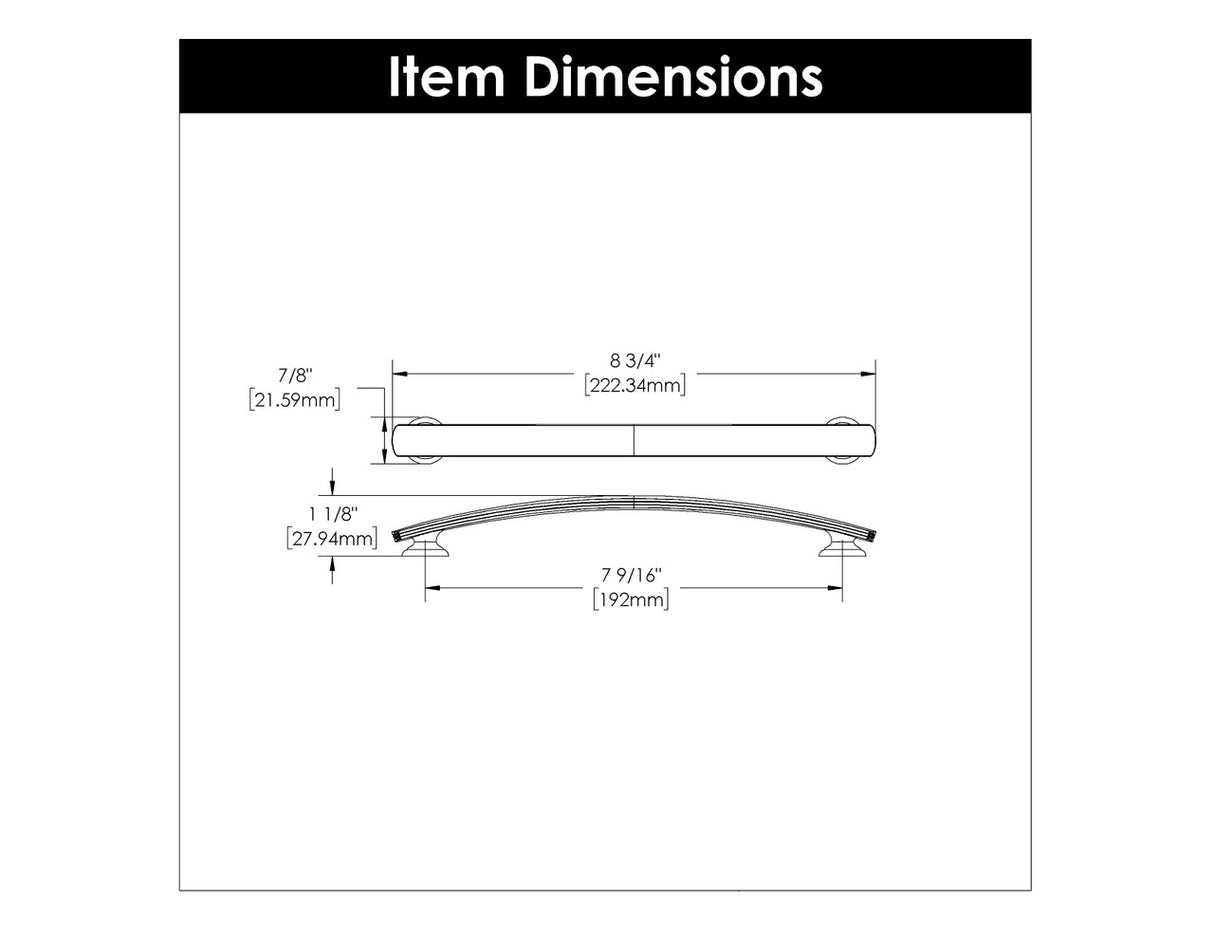 HICKORY American Diner 7-9/16" Center to Center Handle Cabinet Pull - Matte Black P2157-SN