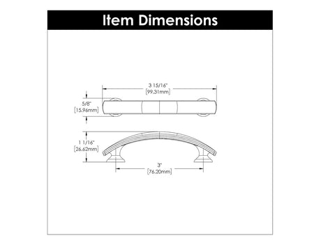 HICKORY American Diner 3" Center to Center Handle Cabinet Pull - Vintage Bronze P2143-VB