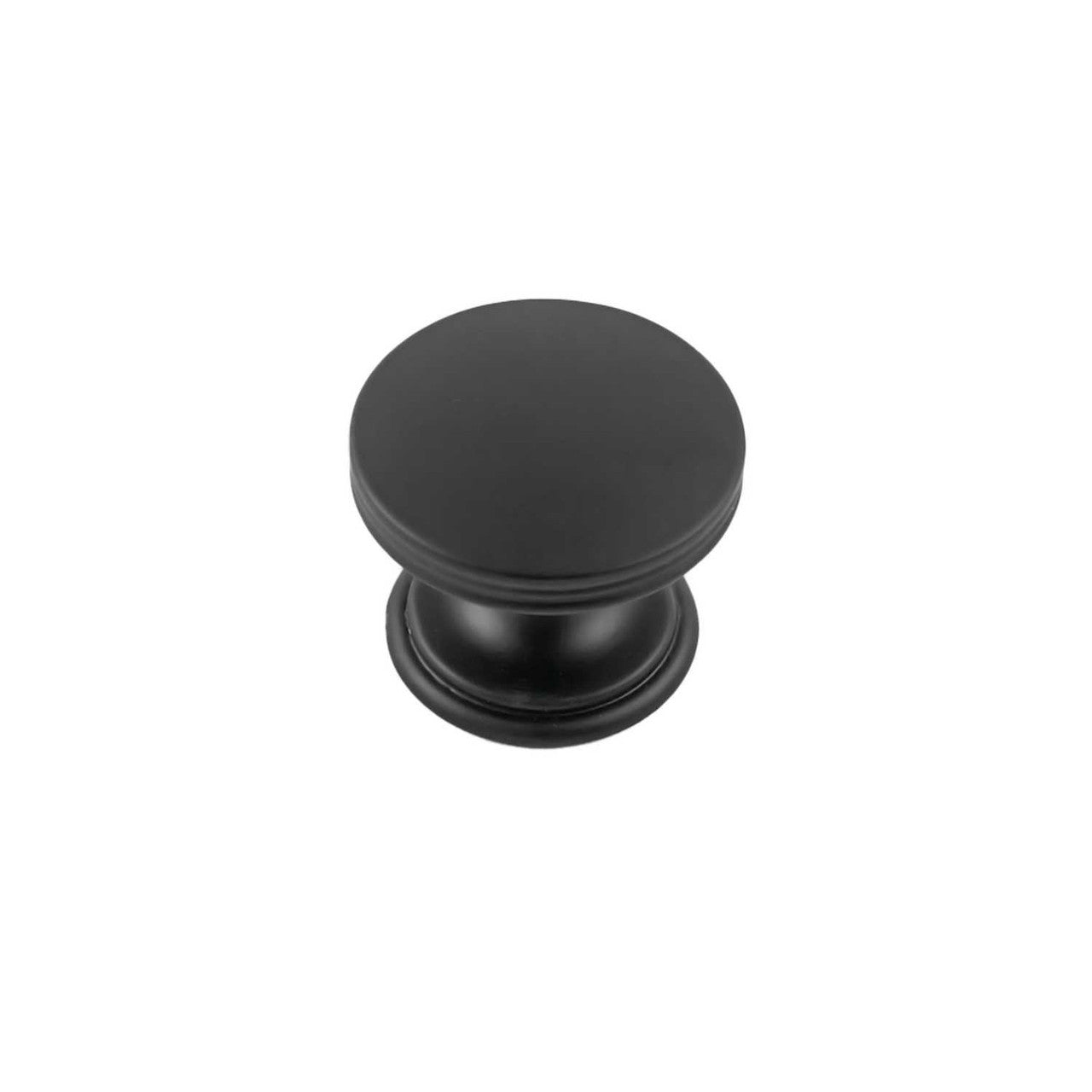 Main View of a Matte Black 1-3/8" Round Cabinet Knob from Hickory Hardware's American Diner Collection P2142MB